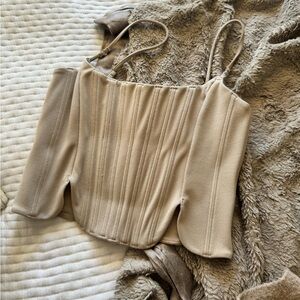 White fox corset/ bustier top!